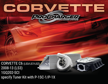 Picture of 1GQ202-SCI - 2008-13 CORVETTE C6 (LS3) High Output Intercooled Tuner Kit w/P-1SC-1 (satin finish)