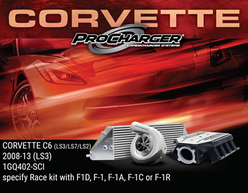 Picture of 1GQ402-SCI - 2008-13 CORVETTE C6 (LS3) Intercooled Race Kit w/F-1D, F-1 or F-1A (satin finish)