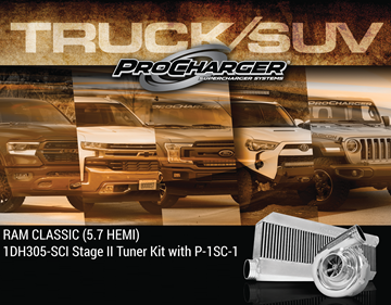 Picture of 1DH305-SCI - 2011-23 RAM 1500 CLASSIC (5.7) Stage II Intercooled Tuner Kit w/P-1SC-1 (dedicated 8-rib drive)