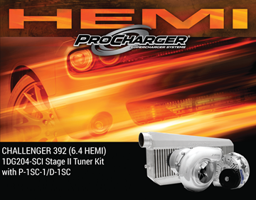 Picture of 1DG204-SCI - 2011-2014 DODGE CHALLENGER HEMI (6.4) Stage II Intercooled Tuner Kit w/P-1SC-1