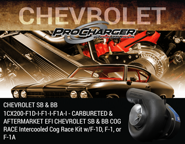 Picture of 1CX200-F1D-I-F1-I-F1A-I - CARBURETED & AFTERMARKET EFI CHEVROLET SB & BB COG RACE Intercooled Cog Race Kit w/F-1D, F-1, or F-1A
