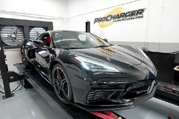 Picture of 1KC402-SCI 2020-2023 CORVETTE C8 COUPE (LT2) Stage II Intercooled Tuner Kit (w/ port injection manifold) with P-1SC-1 (satin finish)