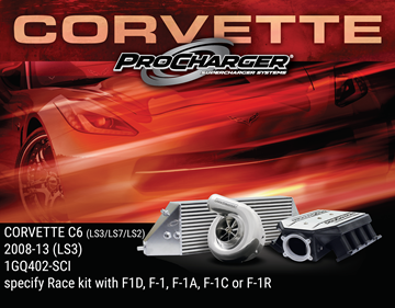 Picture of 1GQ402-SCI-94 - 2008-13 CORVETTE C6 (LS3) Intercooled Race Kit with F-1A-94, F-1C or F-1R (satin finish)